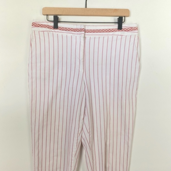Talbots Stretch Pinstripe Linen Pants, Size 12 - Picture 1 of 8